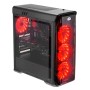 LC-Power Case LC-988B-ONRed Typhoon, Midi-ATX Case,Black, HD Audio, 4x120mm red fan