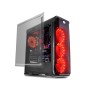 LC-Power Case LC-988B-ONRed Typhoon, Midi-ATX Case,Black, HD Audio, 4x120mm red fan