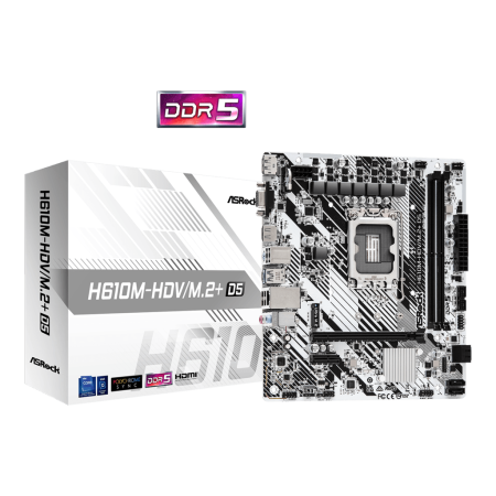 ASROCK MB H610M-HDV/M.2+ D5Intel H6102xDDR5VGA,HDMI,DPmicro ATX