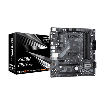 ASROCK MB B450M PRO4 R2.0AMD B450AM44xDDR4m.2,VGA,DVI,HDMI,micro ATX