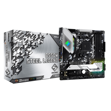 ASROCK MB B550M STEEL LEGENDAMD B550AM44xDDR4RAIDHDMI,DPmicro ATX