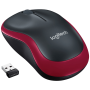 Logitech Miš bežični, 2.4 GHz, 1000 dpi, USB nano, Red - M185