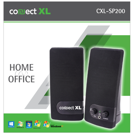 Connect XL Zvučnik, set,  2.0, USB 5V, crna boja - CXL-SP200