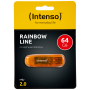 (Intenso) USB Flash drive 64GB Hi-Speed USB 2.0, Rainbow Line, ORANGE - USB2.0-64GB/Rainbow