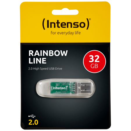 (Intenso) USB Flash drive 32GB Hi-Speed USB 2.0,Rainbow Line,TRANSP. - USB2.0-32GB/Rainbow