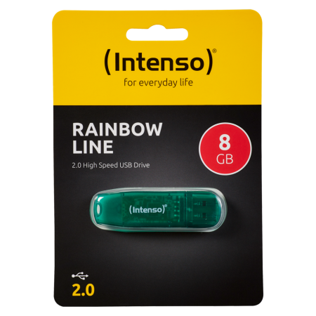 (Intenso) USB Flash drive 8GB Hi-Speed USB 2.0, Rainbow Line, ZELENI - USB2.0-8GB/Rainbow