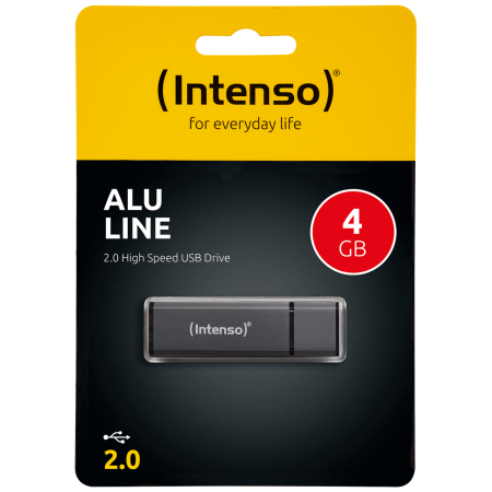 (Intenso) USB Flash drive 4GB Hi-Speed USB 2.0, ALU Line - USB2.0-4GB/Alu-a