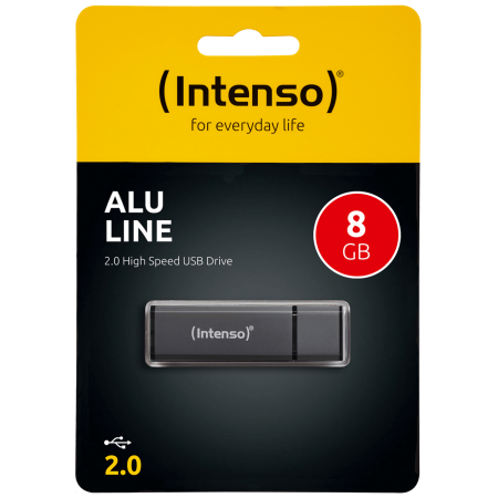 (Intenso) USB Flash drive 8GB Hi-Speed USB 2.0, ALU Line - USB2.0-8GB/Alu-a