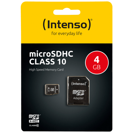 (Intenso) Micro SD Kartica 4GB Class 10 (SDHC & SDXC) sa adapterom - SDHCmicro+ad-4GB/Class10