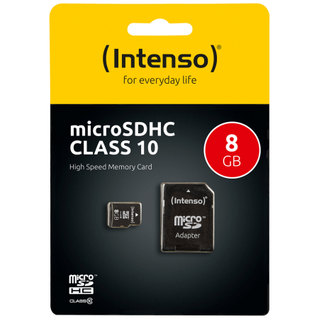 (Intenso) Micro SD Kartica 8GB Class 10 (SDHC & SDXC) sa adapterom - SDHCmicro+ad-8GB/Class10