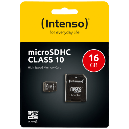 (Intenso) Micro SD Kartica 16GB Class 10 (SDHC & SDXC) sa adapterom - SDHCmicro+ad-16GB/Class10