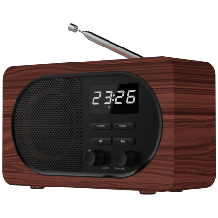 MeanIT Zvučnik bežični, Radio Alarm Sat, Bluetooth, 5W - B4