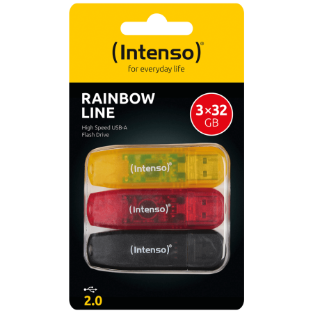 (Intenso) USB Flash drive 32GB Hi-Speed USB 2.0,Rainbow Line, 3 kom - USB2.0-32GB/Rainbow, 3 kom