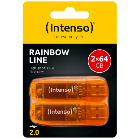 (Intenso) USB Flash drive 64GB Hi-Speed USB 2.0,Rainbow Line, 2 kom - USB2.0-64GB/Rainbow, 2 kom