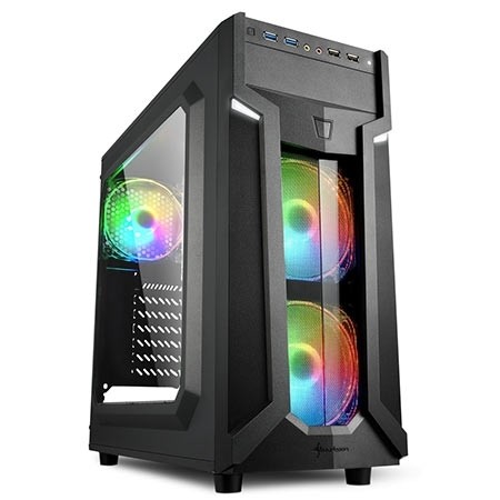 Kućište SHARKOON gaming, VG6-W RGB, ATX, ventilator 3x120 mm LED, 2xUSB3, Window