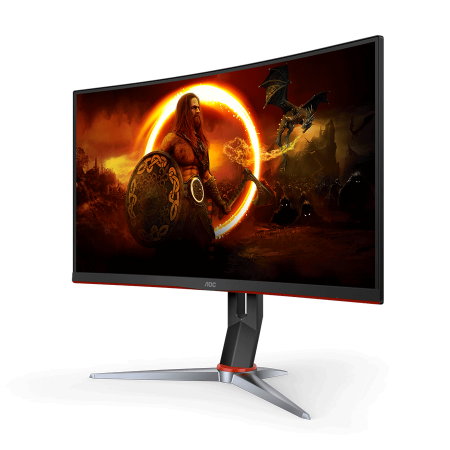 MONITOR AOC 27" CQ27G2S Zakrivljeni 144HZ QHD Gaming 2560x1440 ,1ms (MPRT), HDMI, DP, Full Ergo, Black-red.3godGAR