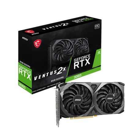 VGA MSI Video Card NVidia RTX 3060 VENTUS 2X 8G OC GDDR6, 128bit, PCI-E Gen4, 3xDP, 1xHDMI, 1x8-pin Power Connector