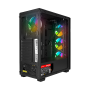 Kucište gaming RAMPAGE HYDRA V2 BLACK Tempered Glass Type-C+USB3.0 4*ARGB Infinity Fan+Hub E-ATX Exclusive Gaming