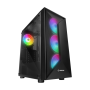 Kućište gaming RAMPAGE TRIANGLE, ATX, ventilatori 4x120mm, Auto RGB, glass, Mid-Tower