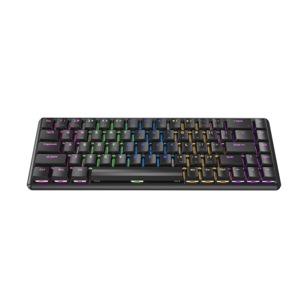 Tastatura gaming RAMPAGE REBEL black, Mechanical, Low Profile, red switch, US Layout, Rainbow