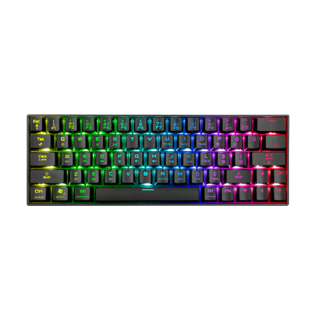 Tastatura gaming RAMPAGE KB-RX63 B-ATOM Black Bluetooth RGB Backlight RED SWITCH US Layout 63 Mini