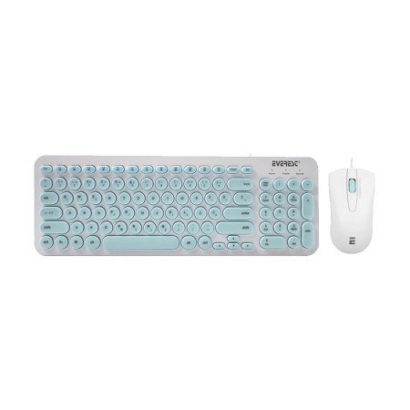 Tastatura + miš Everest KM-01K Turquoise, USB, BiH layout