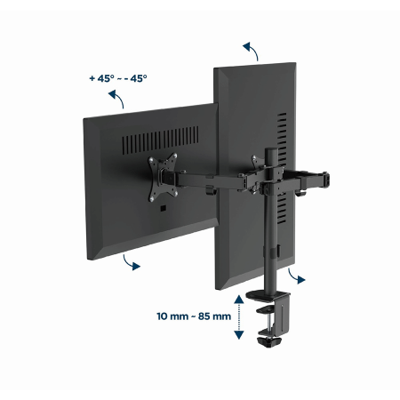 NOSAČ ZA DVA MONITORA GEMBIRD MA-D2-03, montaža na stol, tilt, swivel), 17”-32”, up to 9 kg